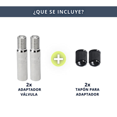 IBRIQO® Set 2 Adaptadores Prolongador para Válvula de Patinete Eléctrico